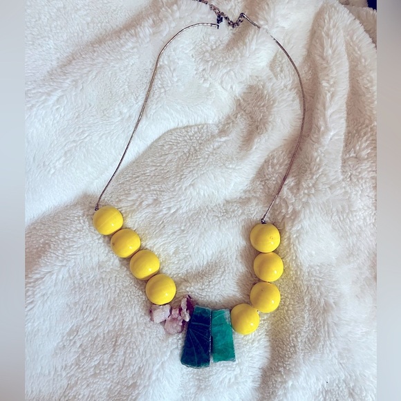 Vintage Anthropologie Agate/Druzy Necklace - Picture 1 of 2